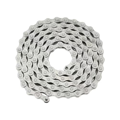6/7/8 Speed Bike Chain,Suitable for Road Bicycles,Mountain Bike Accessories,Full Silver Plating,116 Links,Compatible with Shimano/SRAM Mountain, Road Bike