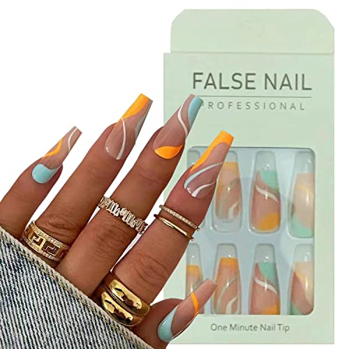Vezocim French Press on Nails - Medium Reusable False Nails Kit