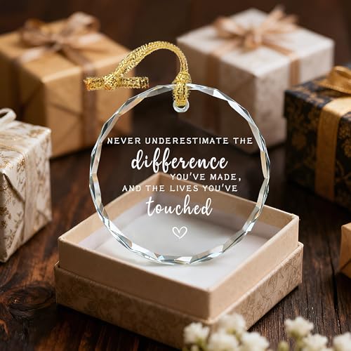 Inspirational Thank You Gift Crystal Ornament - Retirement Appreciation Keepsake - Variation of THIS listing
