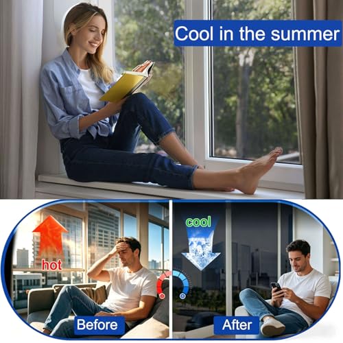 Gufoltie One Way Privacy Window Film, Heat Control Mirror Tint, 17.5" x 78.7"
