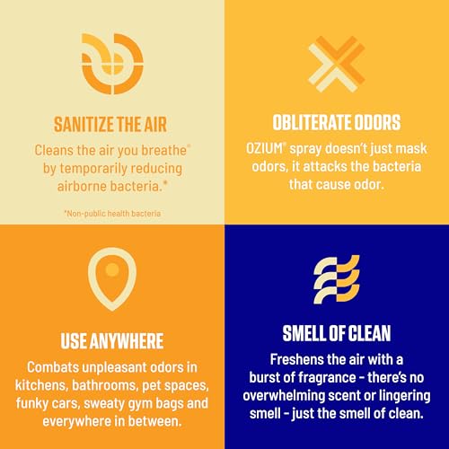 Ozium Air Sanitizer & Odor Eliminator Spray, Citrus Scent, 8 Oz