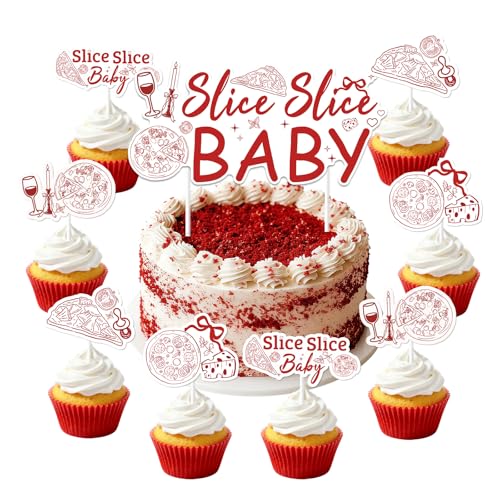Pizza Themed Cake Topper Set – 13 Pcs for Baby Showers & Parties