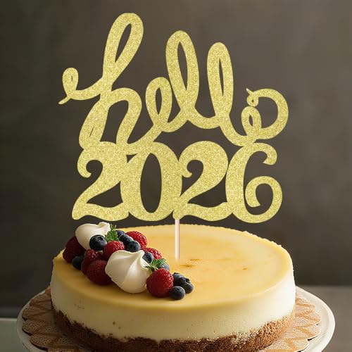 Hello 2025 Cake Topper - New Year Eve Party Decoration