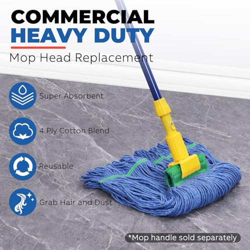 Onesimus 18 oz Mop Head Replacement – Medium 1 Pack | Blue Cotton Blend