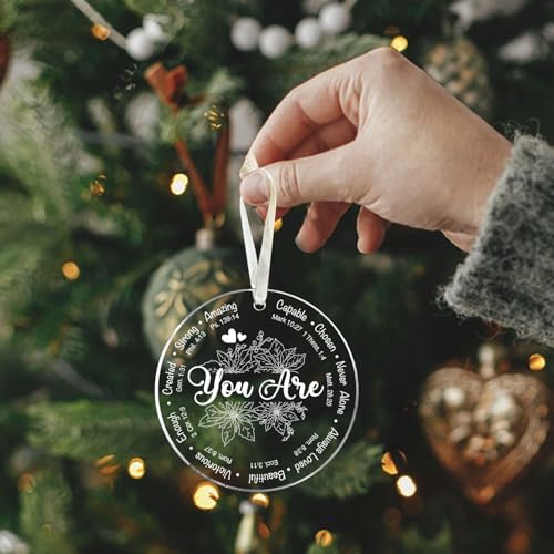 Christian Christmas Ornament for Women - Inspirational Acrylic Decoration