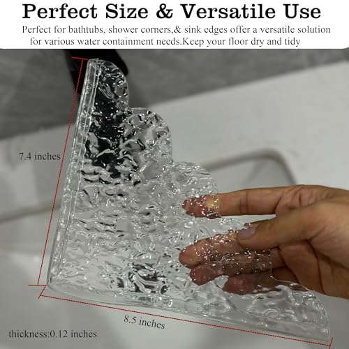 2PCS Shower Splash Guards Acrylic & Silicone Corner Protectors - Water Barrier