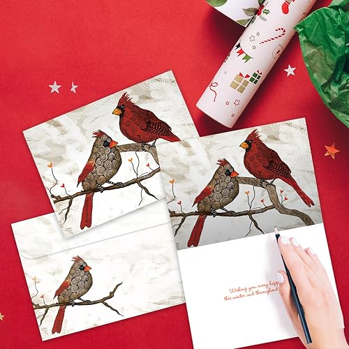 Eco-Friendly Holiday Greeting Card with Envelope - 5x7 Cardinals