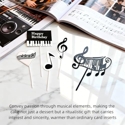 Musical Birthday Cake Topper with Lights & Melody - 5pcs