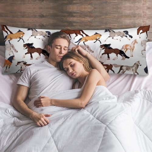 Cartoon Horse Body Pillow Cover 20x54 - Cozy Decorative Case