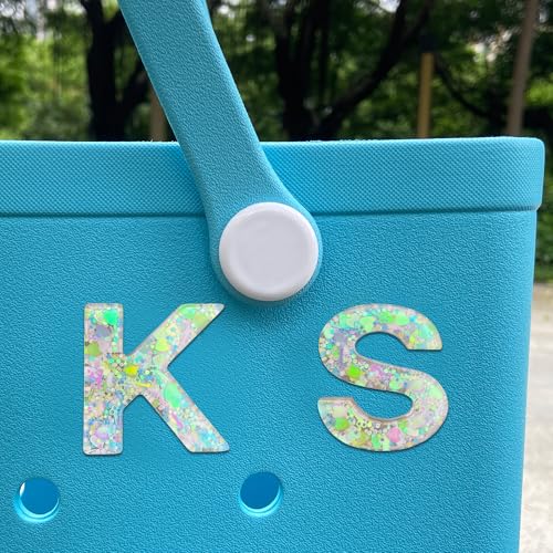 Alphabet Letter Charms for Bogg Bag - Green Love Sequin Accessories