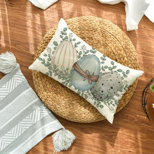 Easter Eucalyptus Throw Pillow Cover - 12x20 Inch Decorative Case