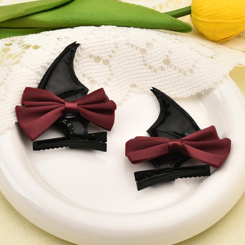Sisadodo Halloween Bat Bow Hair Clips - 2 Pack Goth Hair Accessories