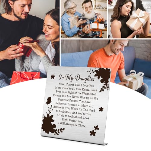 Inspirational Daughter Gift Sign - Motivational Home Decor Plaque for Daughter from Mom Dad