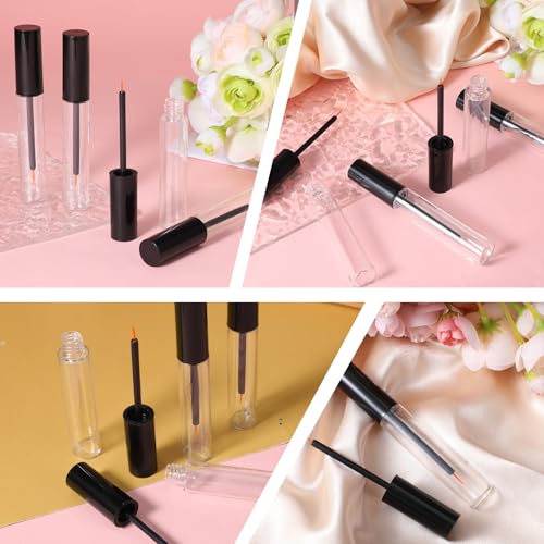 Styquenzer 4 Pcs Empty Mascara Tubes with Wands Clear Refillable 10ml Containers