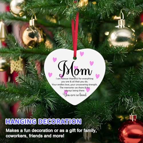 Ceramic Heart Ornament for Mom – Perfect Christmas Gift