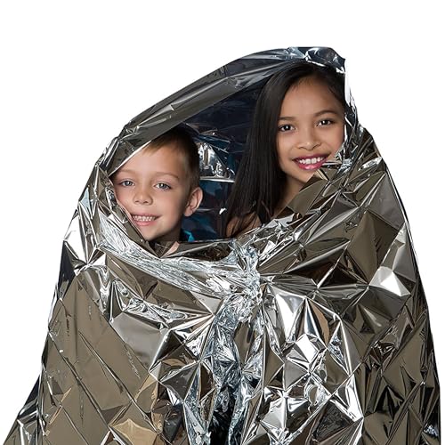 MIXIAO Emergency Thermal Mylar Foil Blanket - Silver, 6 Pack