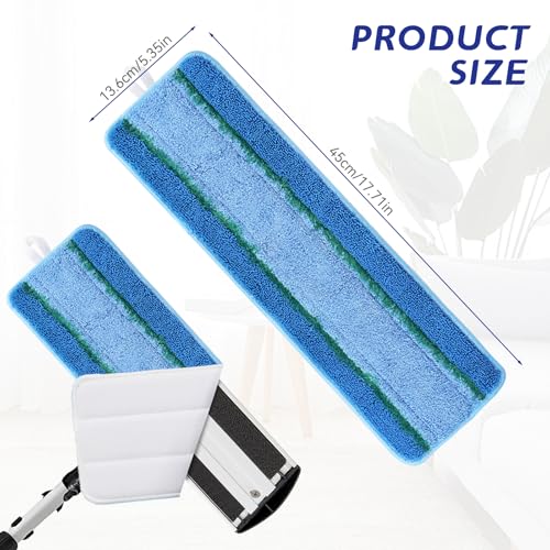 Sgizoku Blue Microfiber Mop Pads - 2 Pack for Rubbermaid 18" & 17" Mops