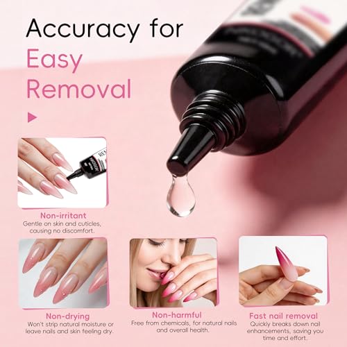 NKOGOR Press On Nail Glue and Remover Kit with Fast Air Dry Bond