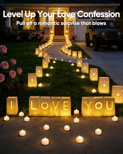 Amagic 12-Pack Flameless LED Tea Light Candles - Warm White