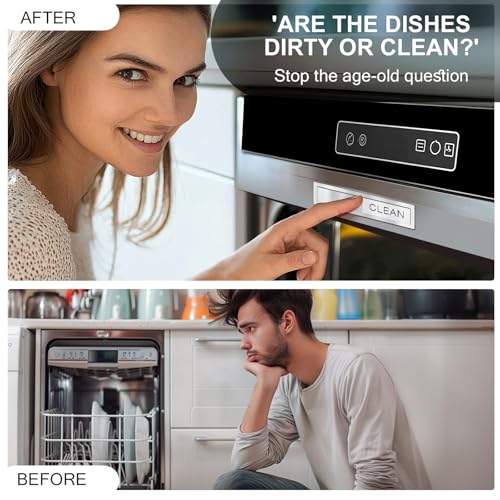 Clean Dirty Dishwasher Magnet Sign - 7.08" x 1.57" Easy Slide