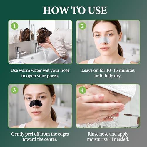 Lubynia Charcoal Blackhead Remover Nose Strips - Deep Cleansing Pore Strips