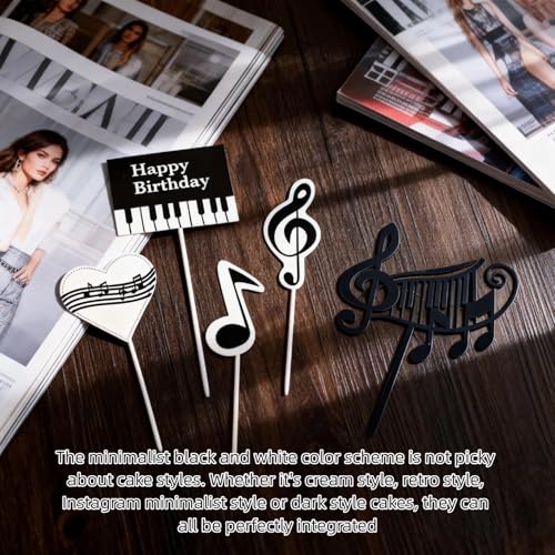 Musical Birthday Cake Topper with Lights & Melody - 5pcs