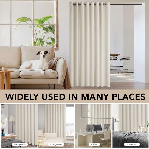 Deconovo Blackout Patio Door Curtains Cream 100x84 Inch - 1 Panel