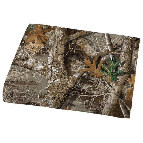 Northwest Realtree 3-Piece Twin Size Sheet Set, 1 Fitted Sheet, 1 Flat Sheet, 1 Pillowcase, Camo Bedding, Cabin Sheets, Edge Camo
