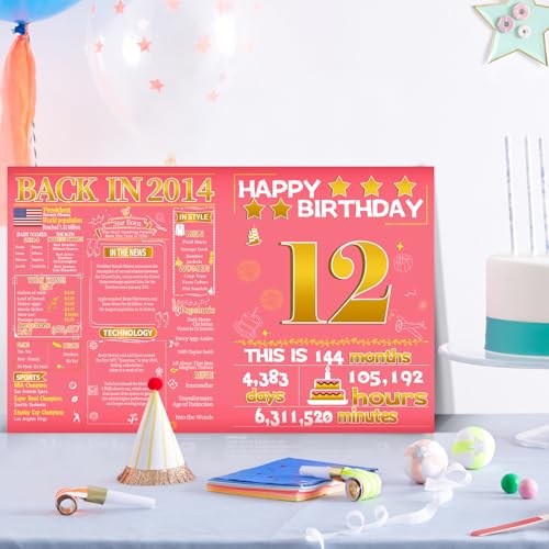 Joycard 12th Birthday Card for Girls with Envelope - 2014 Memories