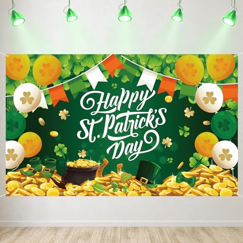 St. Patrick's Day Banner - Happy Holidays Backdrop 71x43in