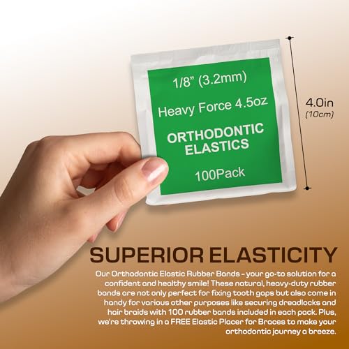 Prairie Horse Supply Orthodontic Rubber Bands for Braces 1/8in Heavy 100 Pack