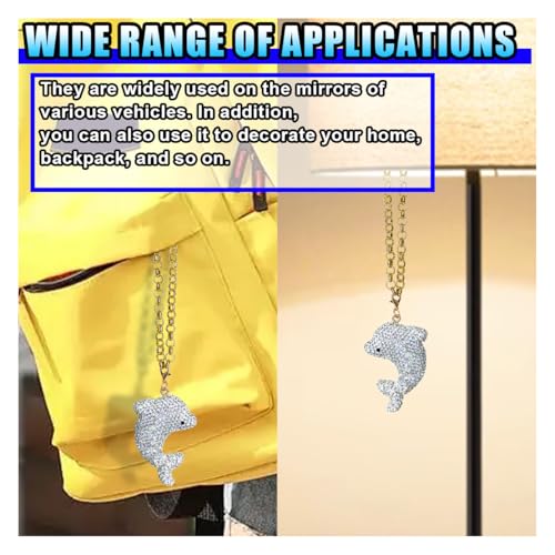 Bling Dolphin Car Ornament - Sparkling Rhinestone Pendant
