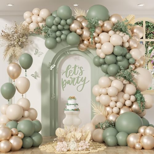 130pcs Sage Green Balloon Arch Kit for Parties & Events