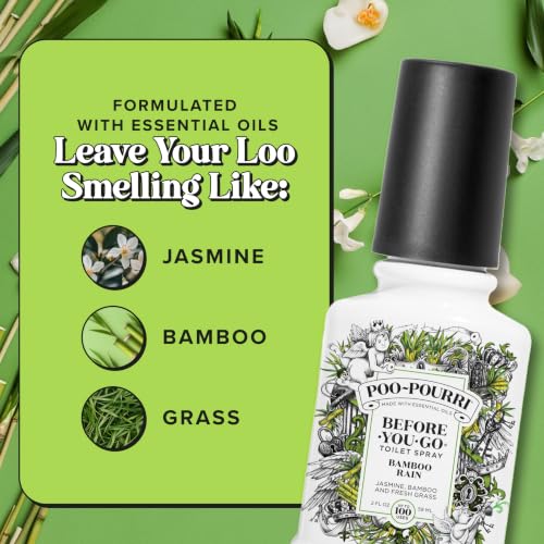 Poo-Pourri Before-You-Go Toilet Spray Bamboo Rain 2 Fl Oz - Refillable Odor Eliminator