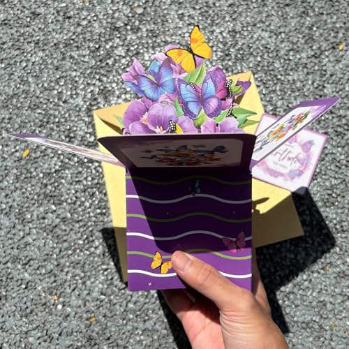 3D Butterfly and Flower Pop Up Greeting Card with Envelope