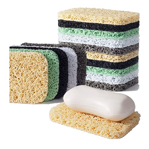12PCS BPA-Free Soap Savers - Self-Draining Soap Dish Pads for Bar Soap