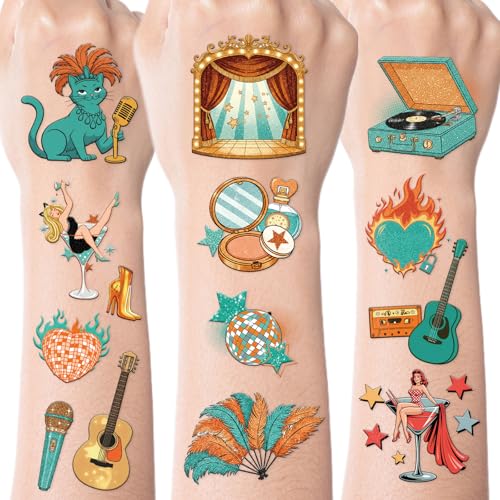 INCOK Showsgirl Temporary Tattoos - 8 Sheets Birthday Party Favors