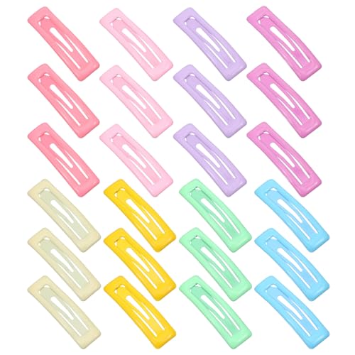 Metal Snap Hair Clips 20-Pack Small Rectangle Hair Barrettes for Women