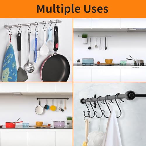 20 Heavy Duty S Hooks with Safety Buckle for Kitchen & Garden