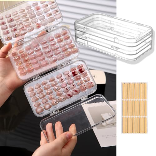 Fold Storage Box - Tri-Fold Press On Nail Organizer Case