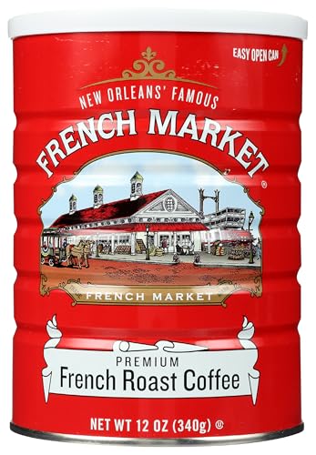 French Market Ground Coffee, French Roast Medium-Dark Roast, 12oz