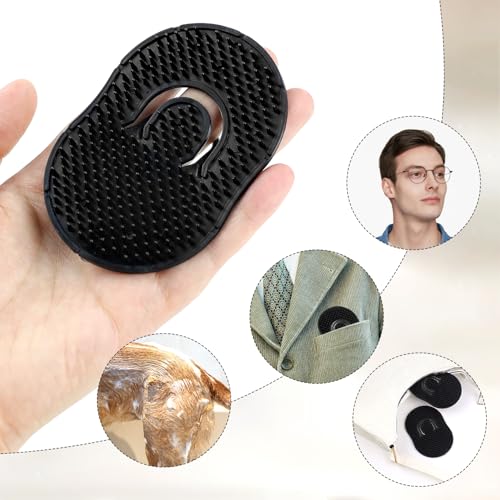 Tenalleys Pocket Palm Hair Brush & Beard Comb 4 Pcs Finger Loop Scalp Massager