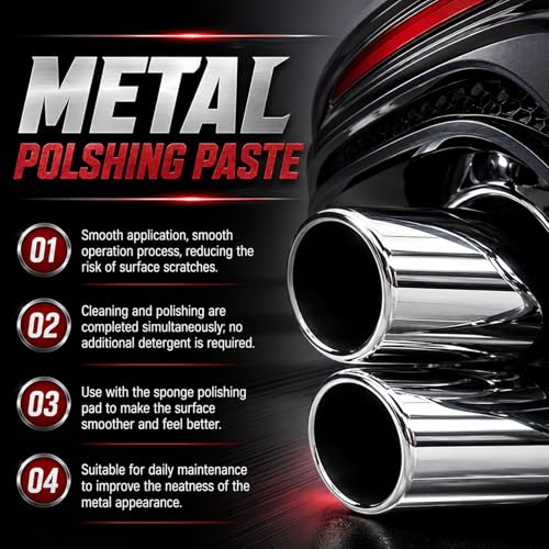 Metal Polishing Paste Kit - Scratch Remover for Chrome, Aluminum & Stainless Steel