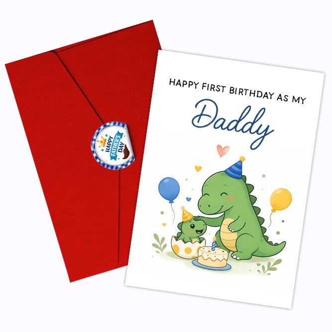 Funny Father's Day Card with Cute Dinosaur - Perfect for New Dads