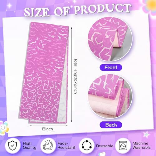 Kpop Table Runner 12x72 Inch - Purple Lightning Design