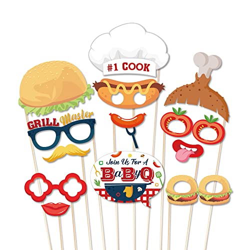 25-Piece Burger BBQ Photo Booth Props Set for Fun Parties