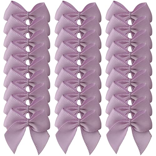 Lavender Mini Satin Ribbon Bows - 50pcs 1.2" Crafting Bows