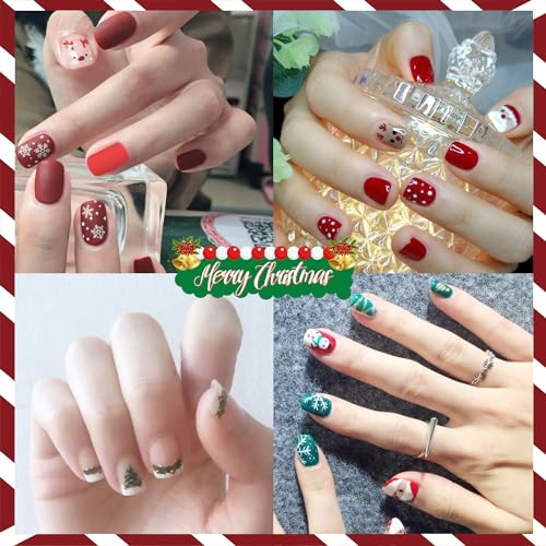 WOKOTO 12 Sheets Christmas Nail Polish Strips - Festive Holiday Full Wraps
