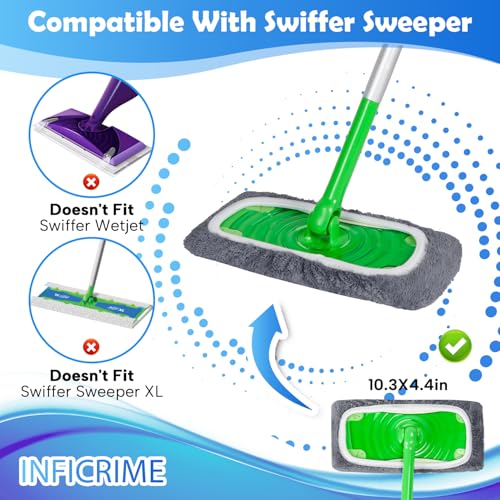 6 Pack Reusable Microfiber Mop Pads for Swiffer Sweeper