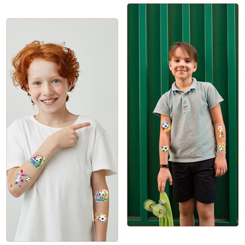 Gameza Watercolor Soccer Temporary Tattoos - 200+ Party Favors for Kids